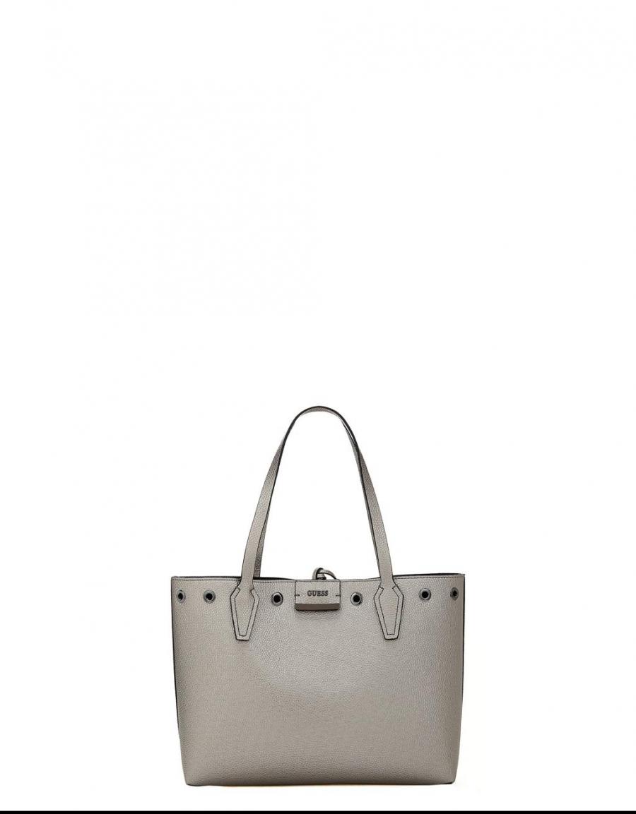 GUESS BAGS Bobbi Inside Out Tote Silver