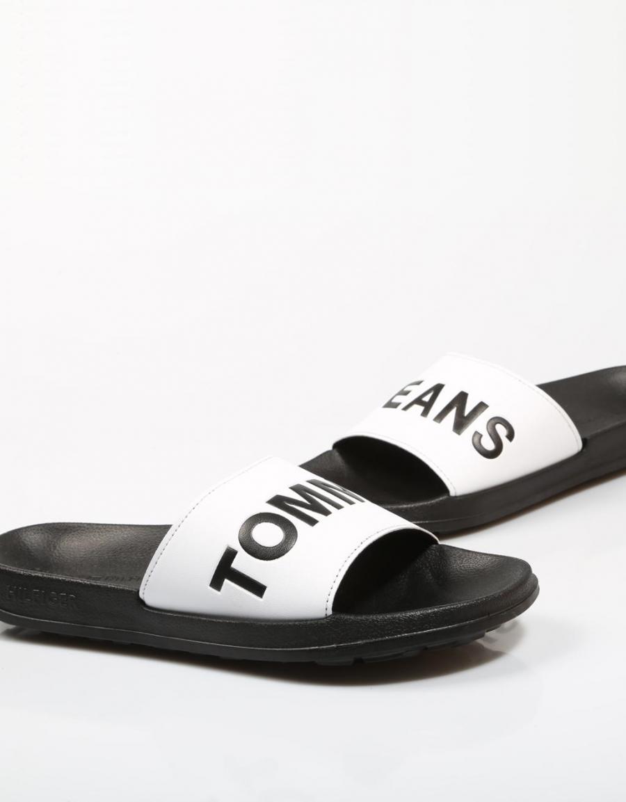 TOMMY HILFIGER Tommy Jeans Slide Sandal Blanc