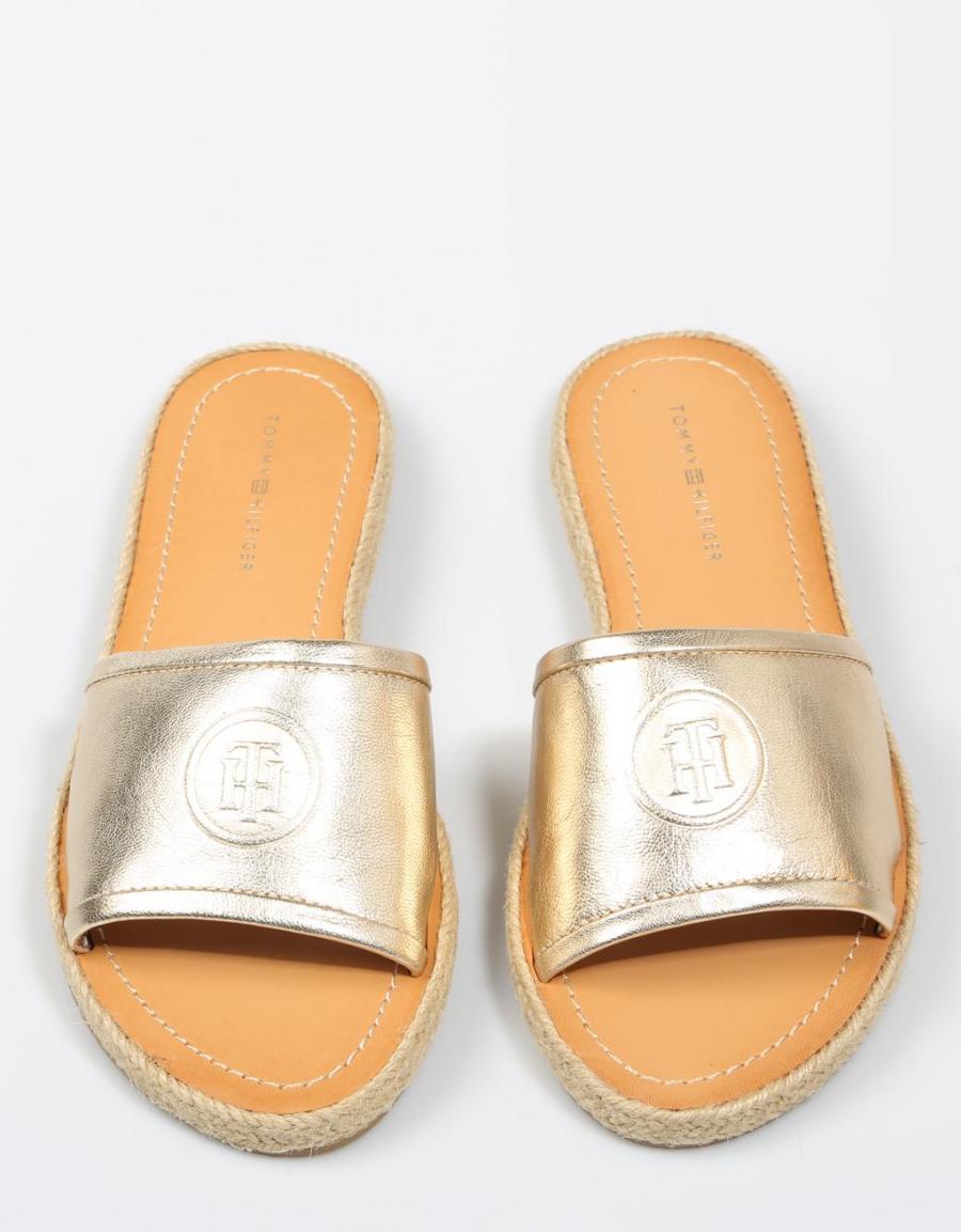 TOMMY HILFIGER Leather Flat Mule Ouro