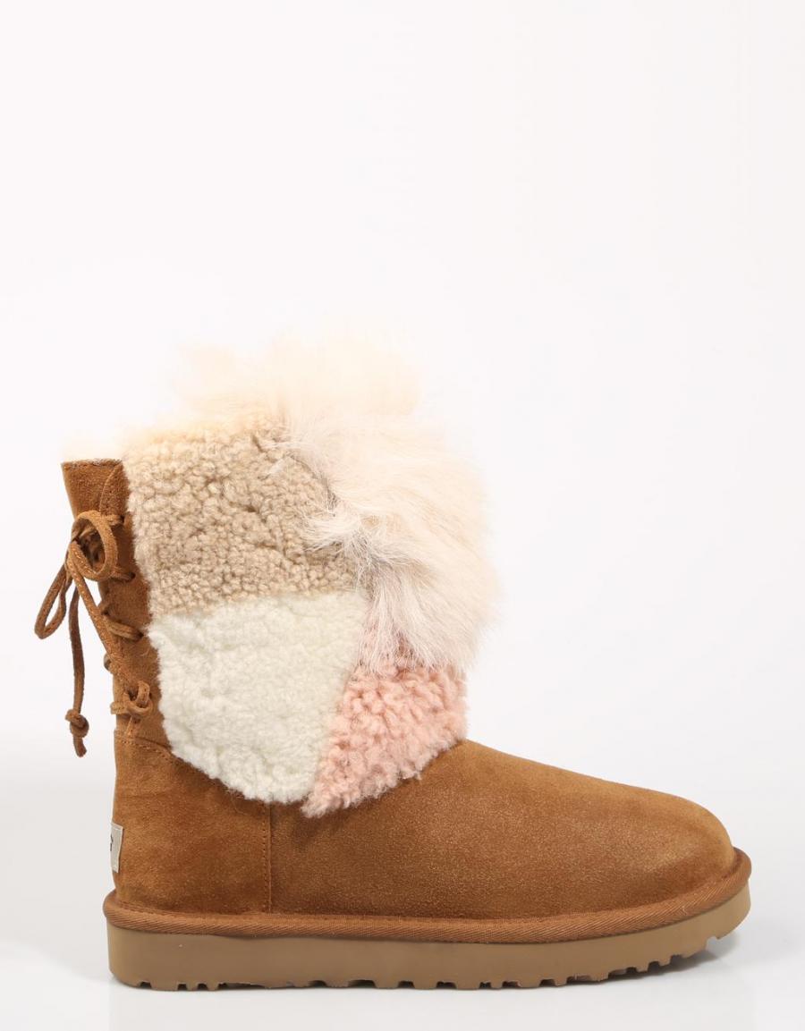 UGG Classic Short Patchwork Fur Couro