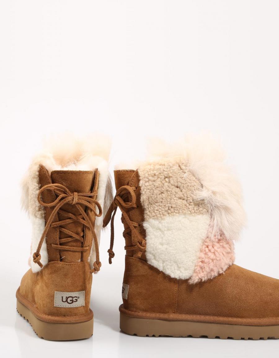 UGG Classic Short Patchwork Fur Couro