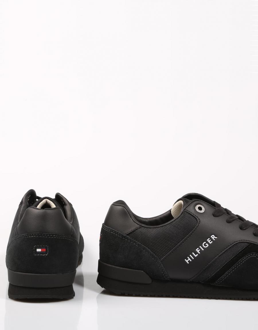 TOMMY HILFIGER Iconic Leather Textile Runner Black