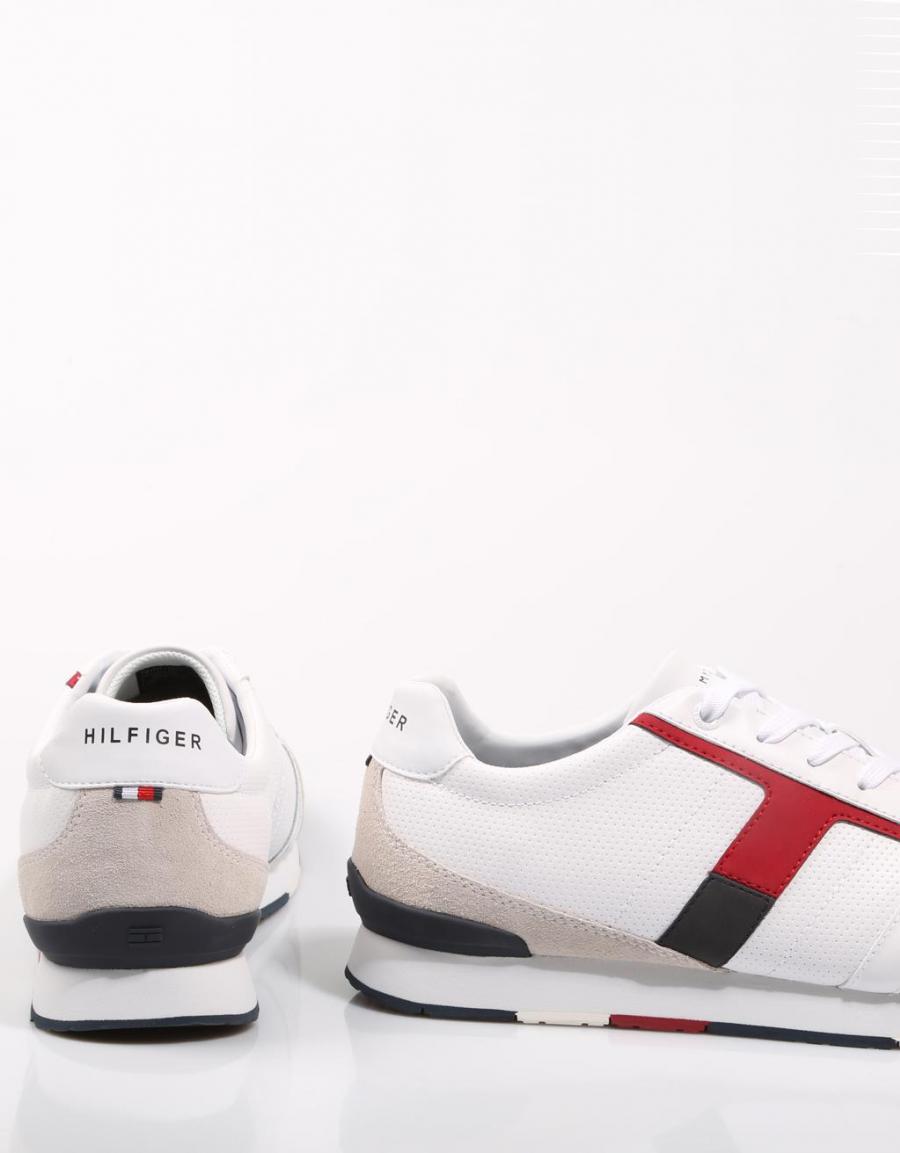 TOMMY HILFIGER Corporate Leather Mix Sneaker White