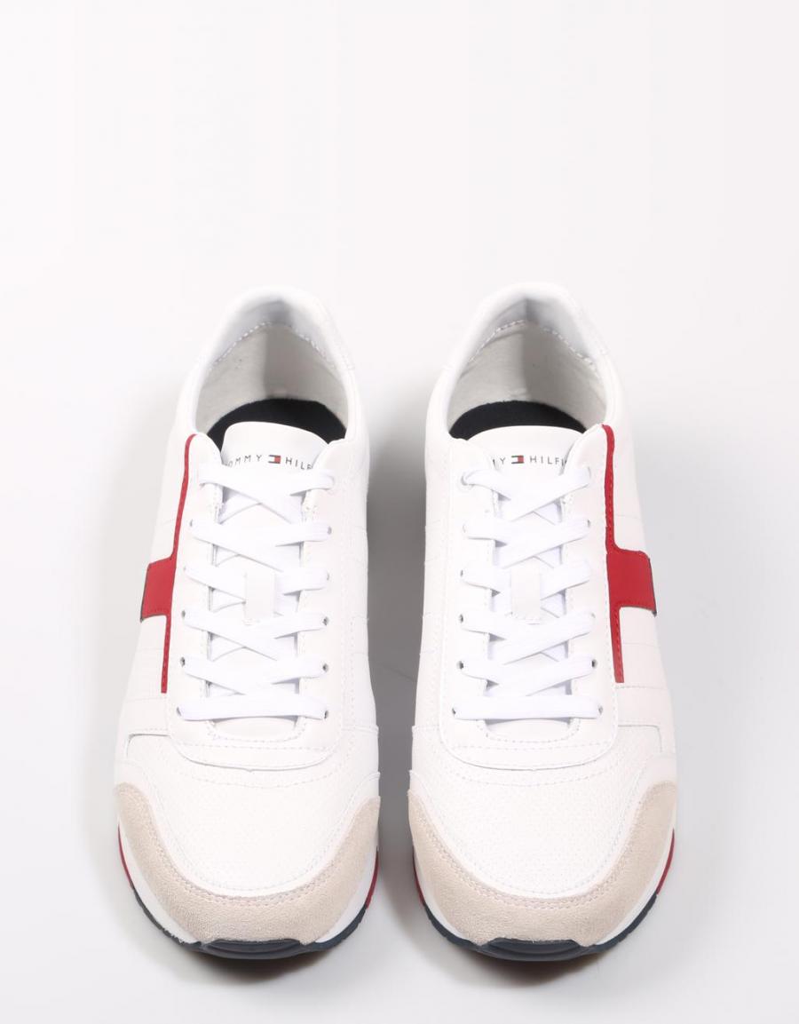 TOMMY HILFIGER Corporate Leather Mix Sneaker Blanc