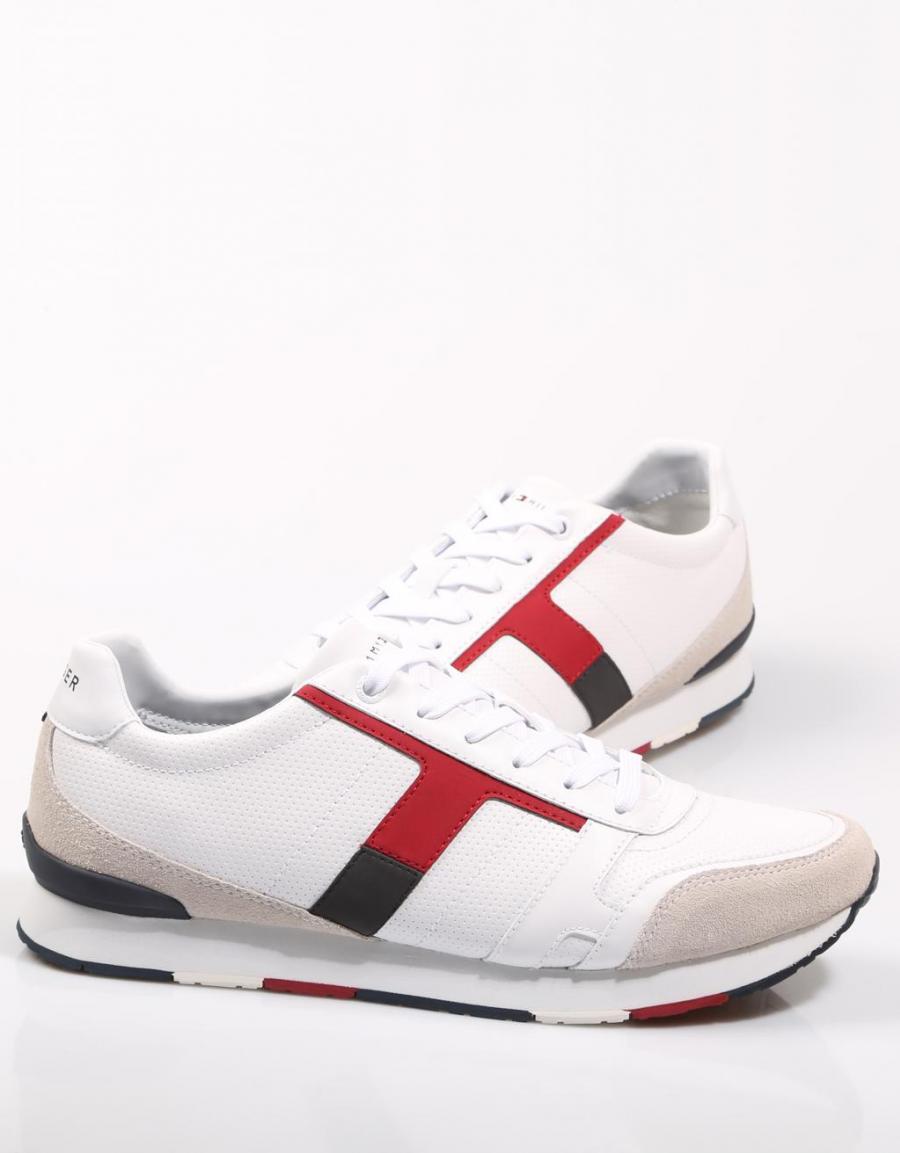 TOMMY HILFIGER Corporate Leather Mix Sneaker Branco
