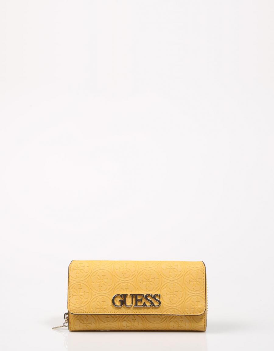GUESS BAGS Heritage Pop Slg Lrg Cltch Org Yellow