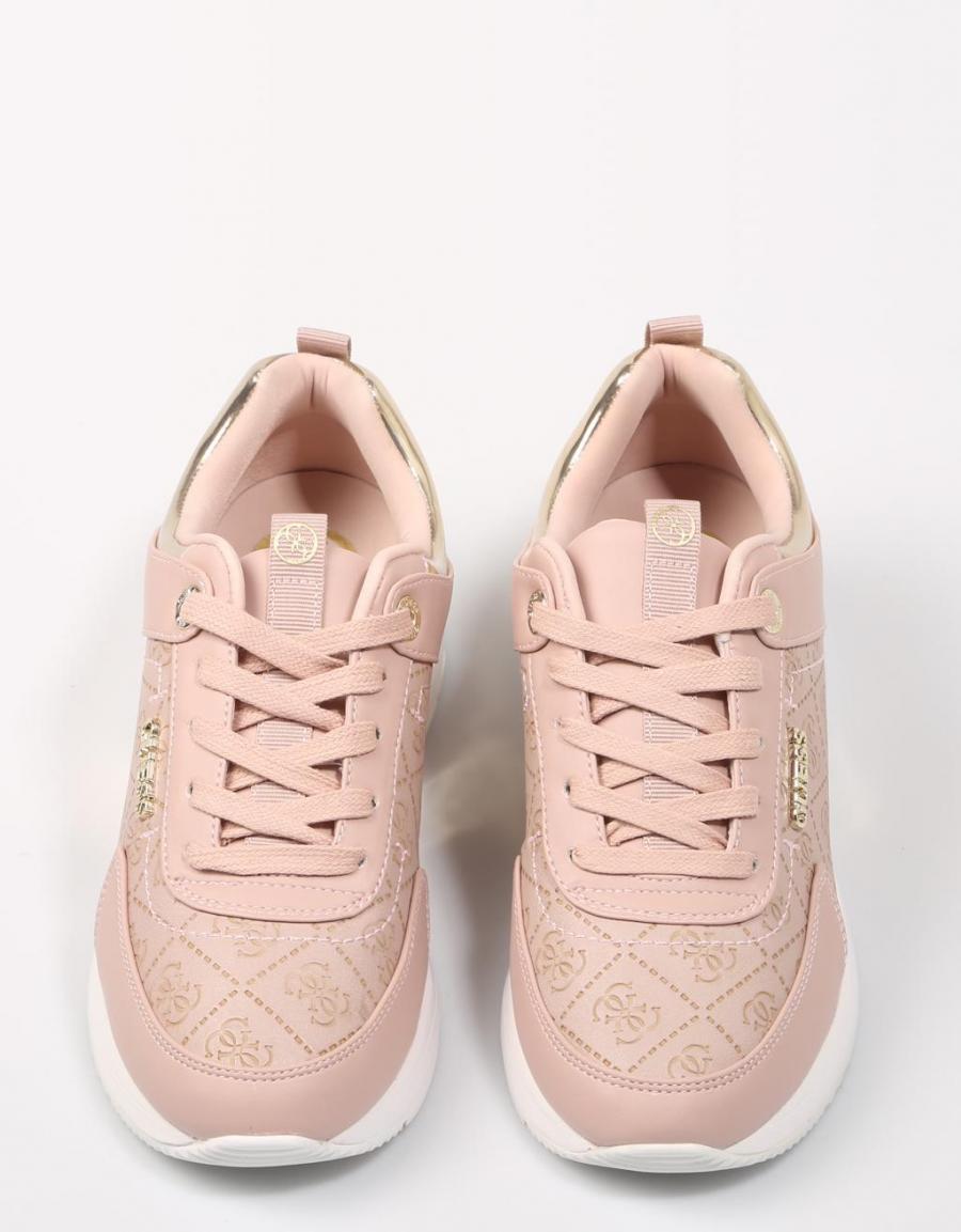 Zapatillas de cuero con inserciones de encaje zapatos de mujer GUESS, color  rosa, talla 40