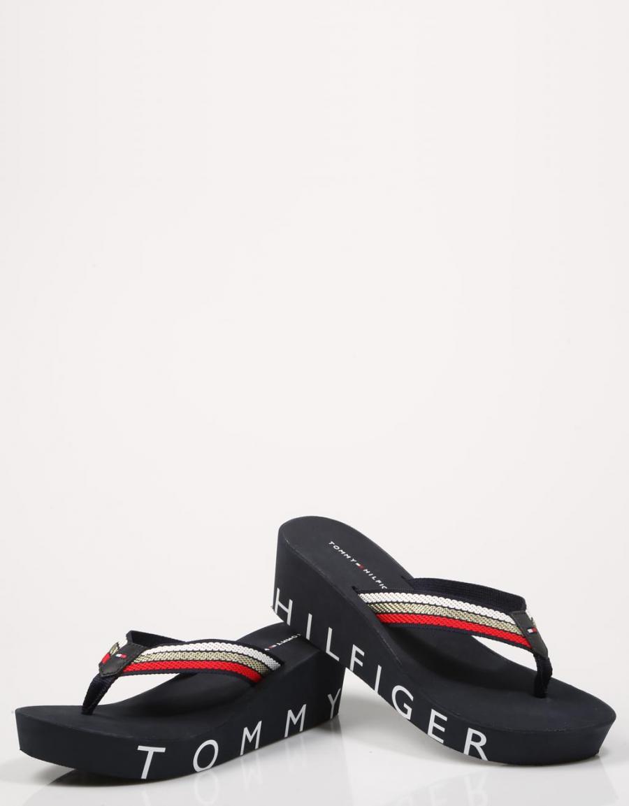 TOMMY HILFIGER Iconic Wedge Beach Sandal Navy Blue