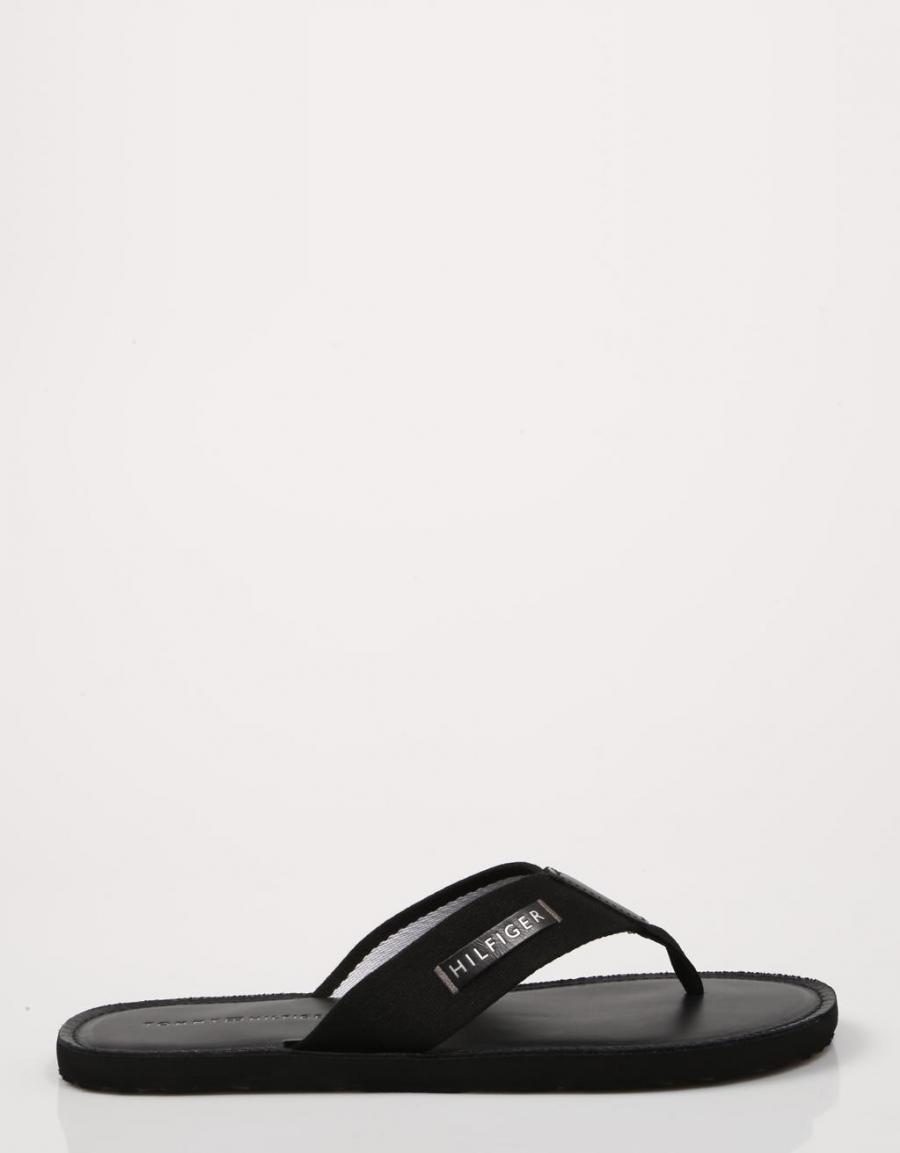 TOMMY HILFIGER Elevated Leather Beach Sandal Preto