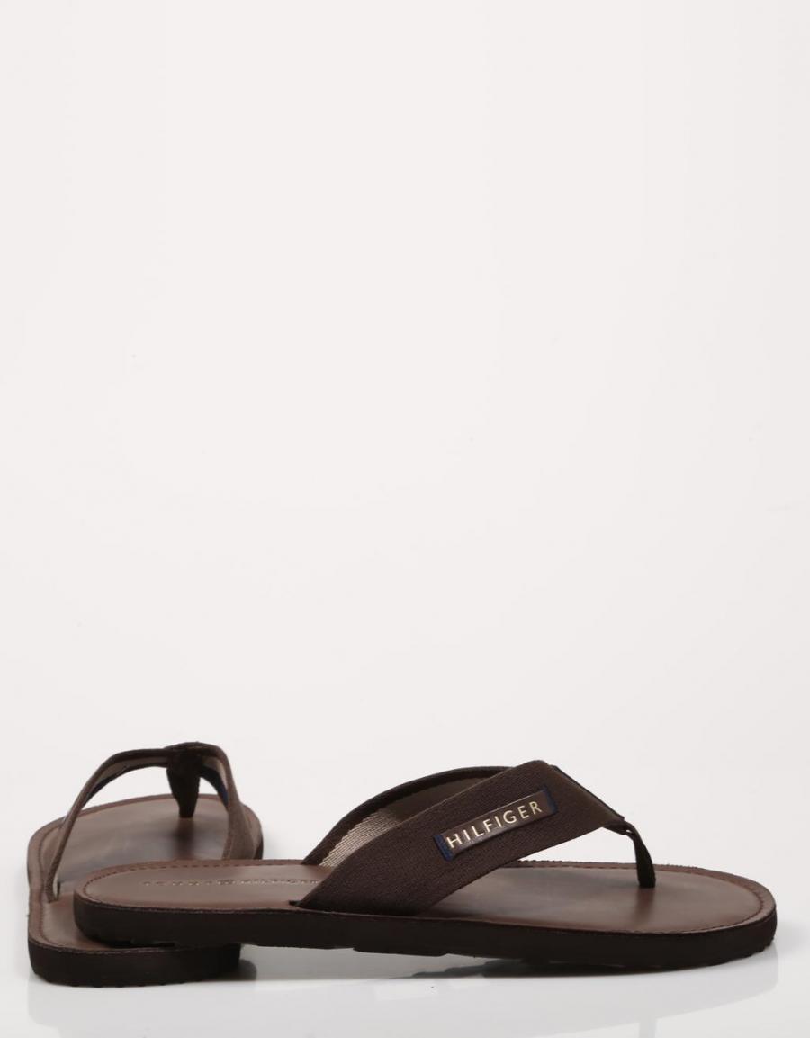 TOMMY HILFIGER Elevated Leather Beach Sandal Maron