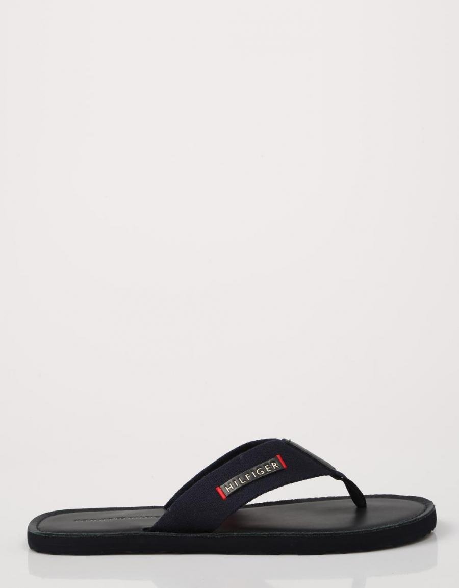 TOMMY HILFIGER Elevated Leather Beach Sandal Navy Blue