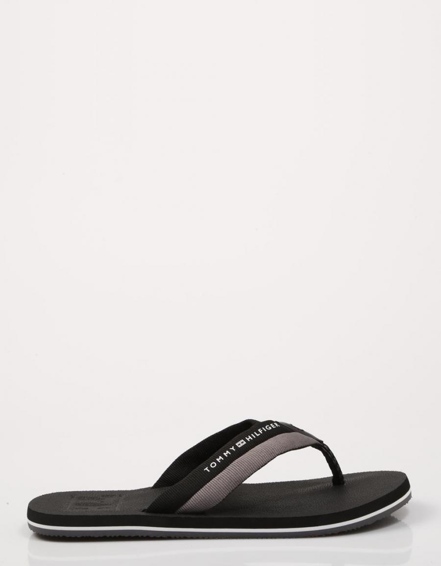 TOMMY HILFIGER Embossed Th Beach Sandal Negro