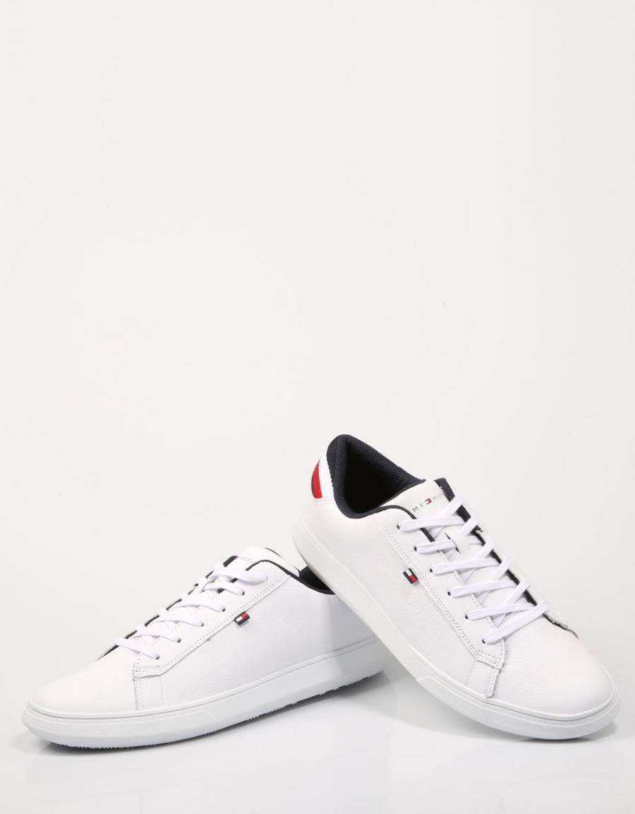 TOMMY HILFIGER Essential Leather Detail Cupsole Blanc
