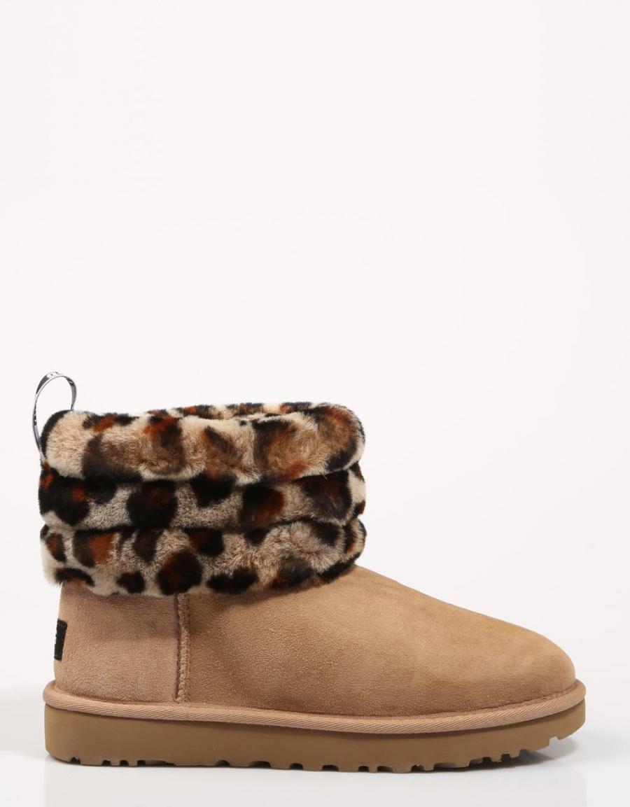 UGG Fluff Mini Quilted Leopard Couro