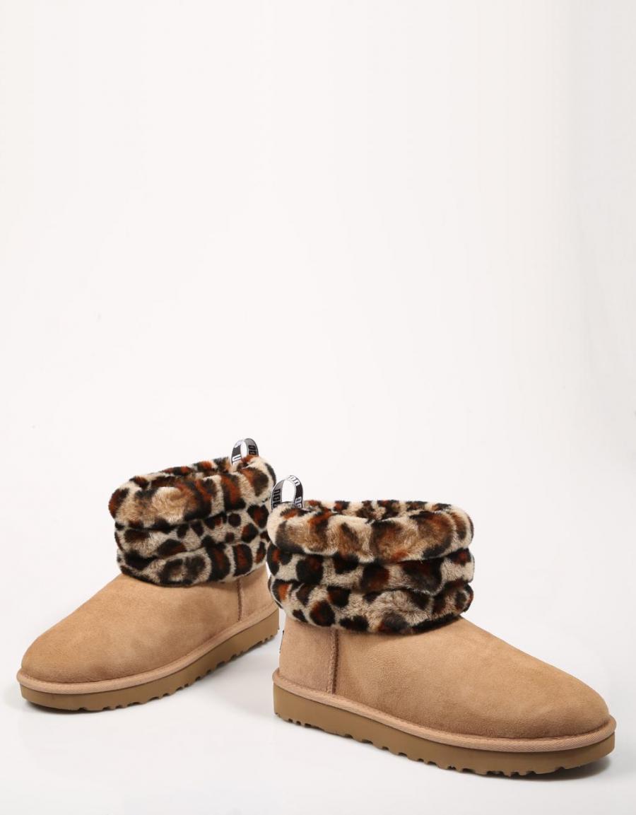 UGG Fluff Mini Quilted Leopard Tan