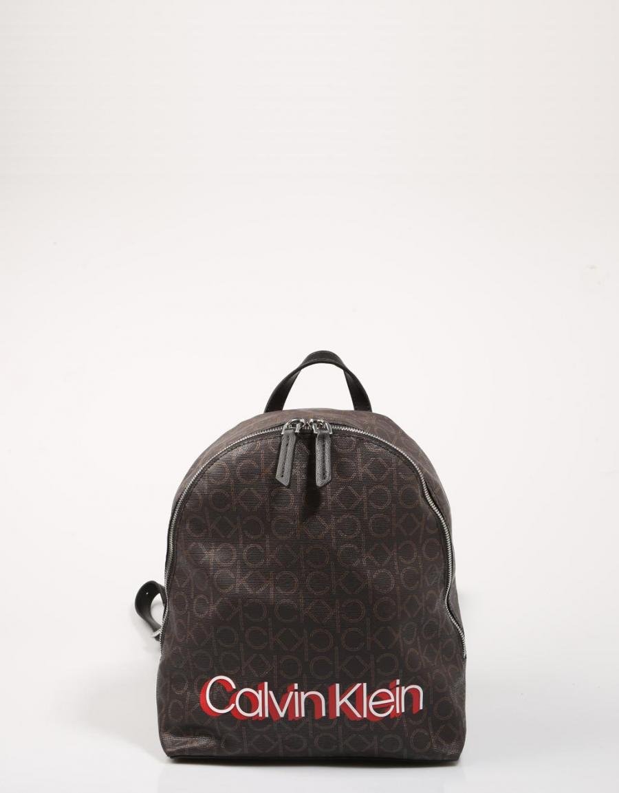 CALVIN KLEIN Monogram Sml Backpack Brown
