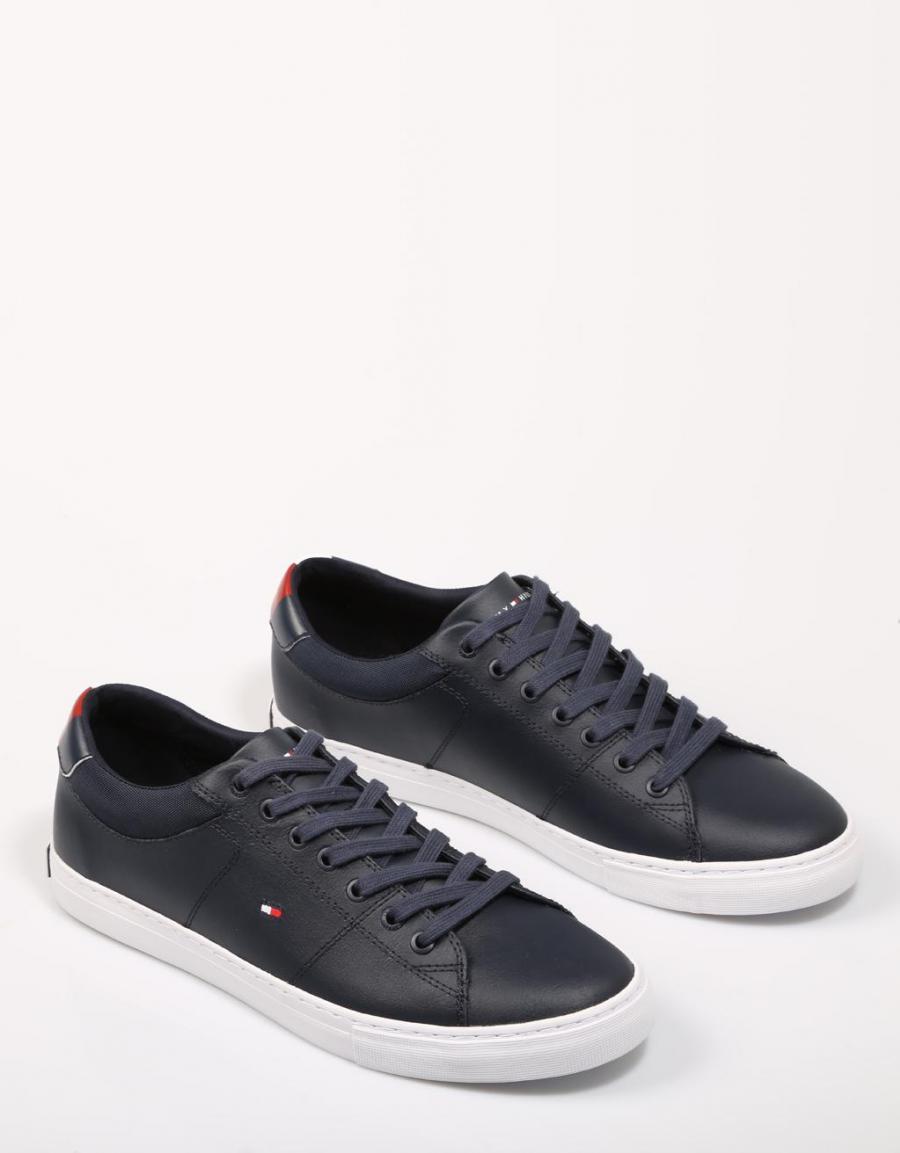 TOMMY HILFIGER Essential Leather Collar Vulc Navy Blue