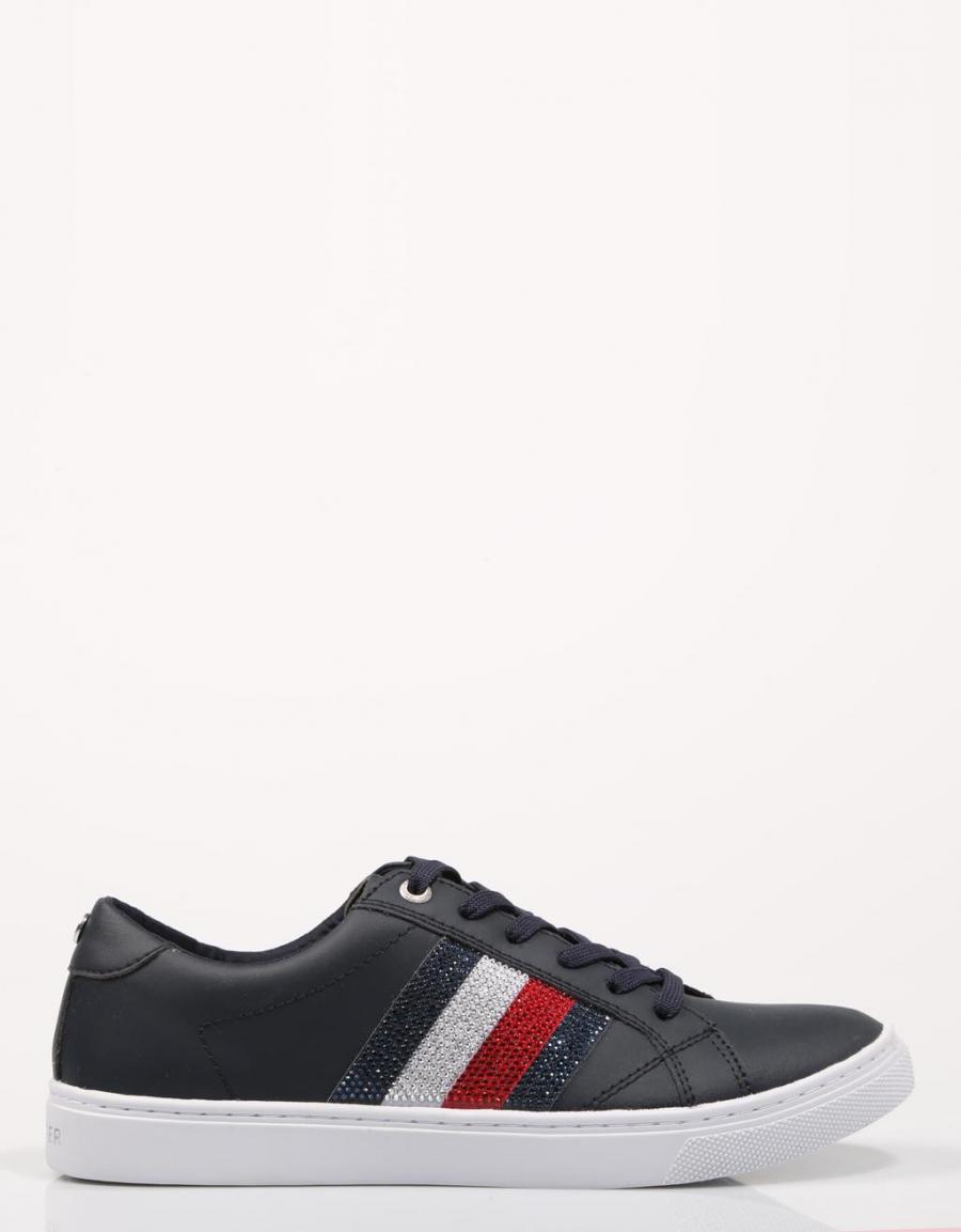 TOMMY HILFIGER Crystal Leather Casual Sneaker Azul marino