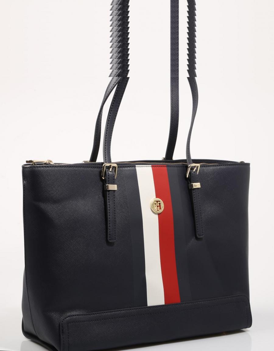TOMMY HILFIGER Honey Med Tote Corp Navy Blue