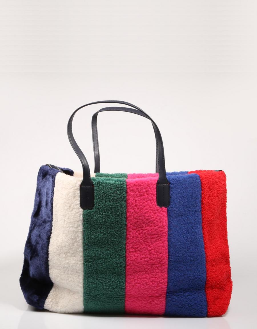 TOMMY HILFIGER Iconic Tommy Tote Rainbow Fur Multi colour