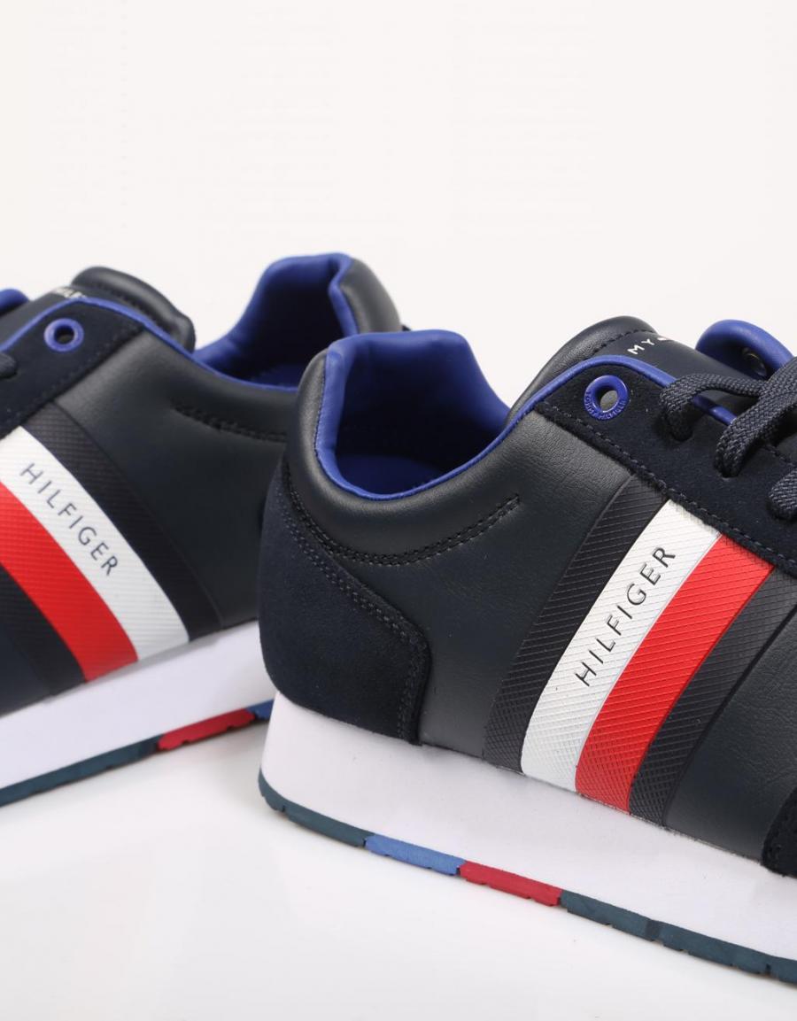 TOMMY HILFIGER Corporate Leather Flag Runner Azul marino