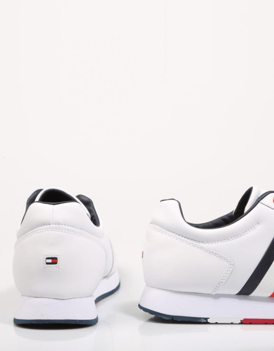 TOMMY HILFIGER Corporate Leather Flag Runner Blanc