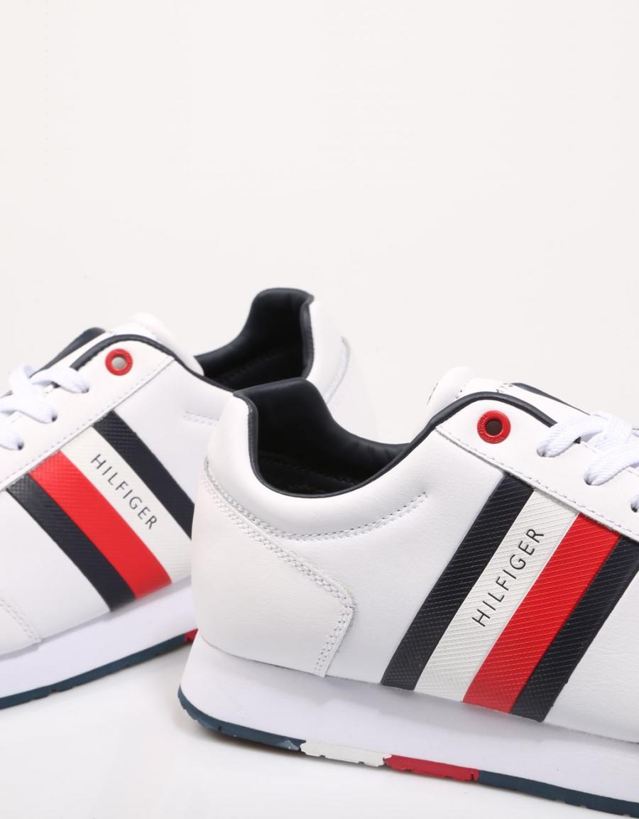 TOMMY HILFIGER Corporate Leather Flag Runner Branco