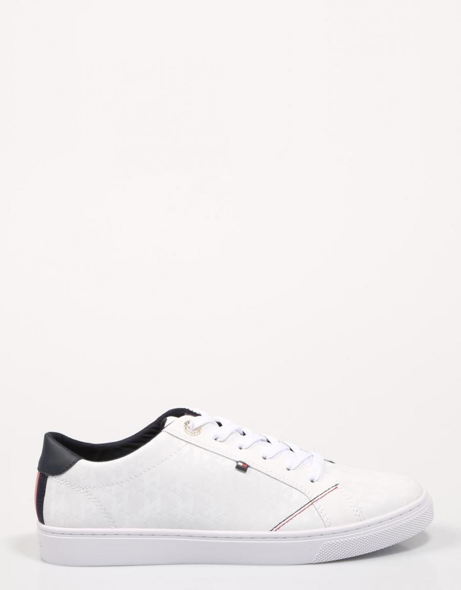 TOMMY HILFIGER Tommy Jacquard Leather Sneaker Blanc