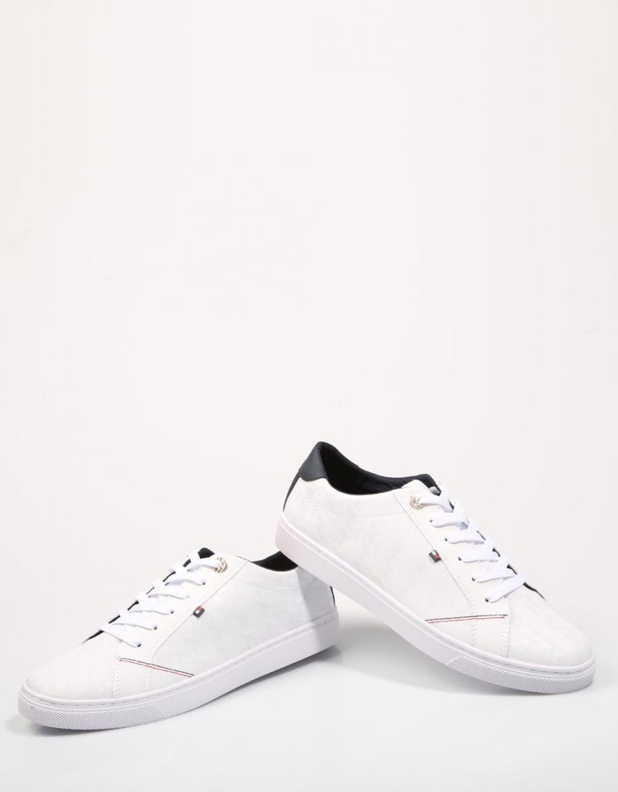 TOMMY HILFIGER Tommy Jacquard Leather Sneaker Blanco
