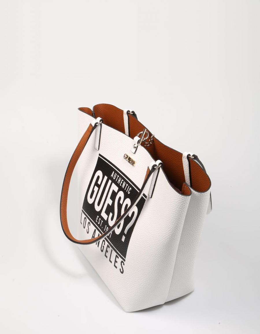 GUESS BAGS Alby Toggle Tote White