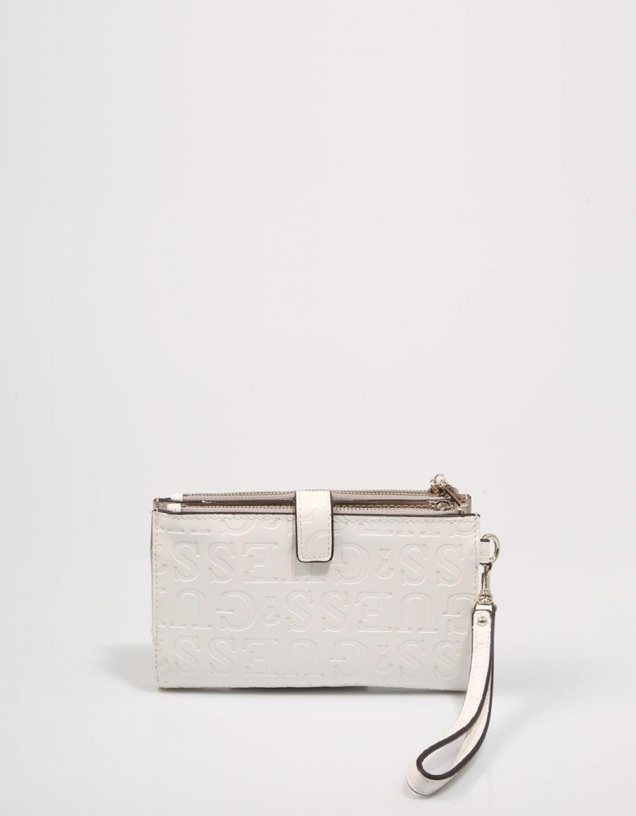 GUESS BAGS Brightside Slg Dbl Zip Orgnzr Blanco