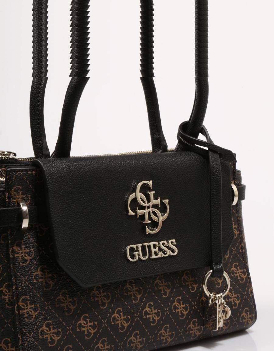 GUESS BAGS Esme Small Society Satchel Marron