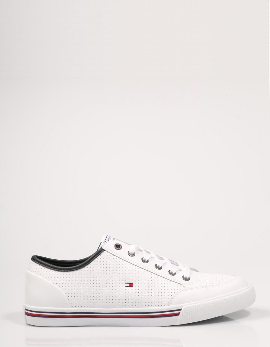 TOMMY HILFIGER Core Corporate Leather Sneaker Blanc