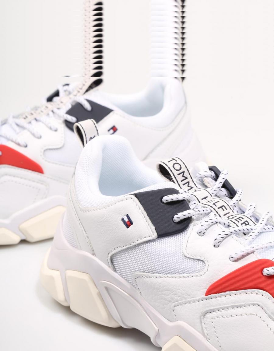 TOMMY HILFIGER Wmn Chunky Mixed Textile Trainer White