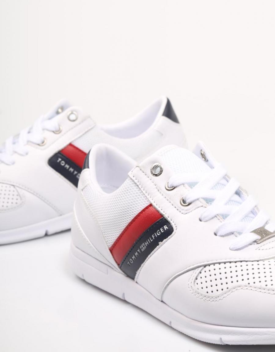 TOMMY HILFIGER Lightweight Leather Sneakers Blanco