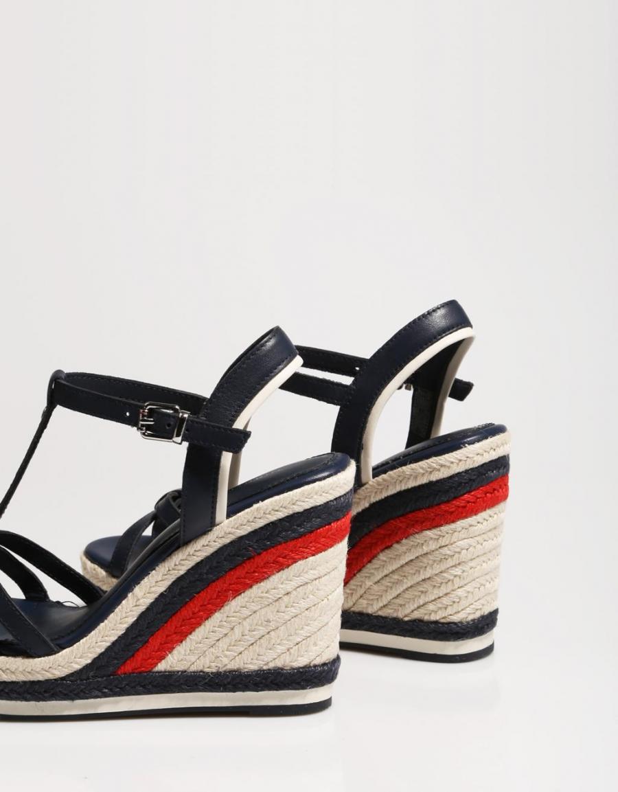 TOMMY HILFIGER Tommy Strappy High Wedge Navy Blue