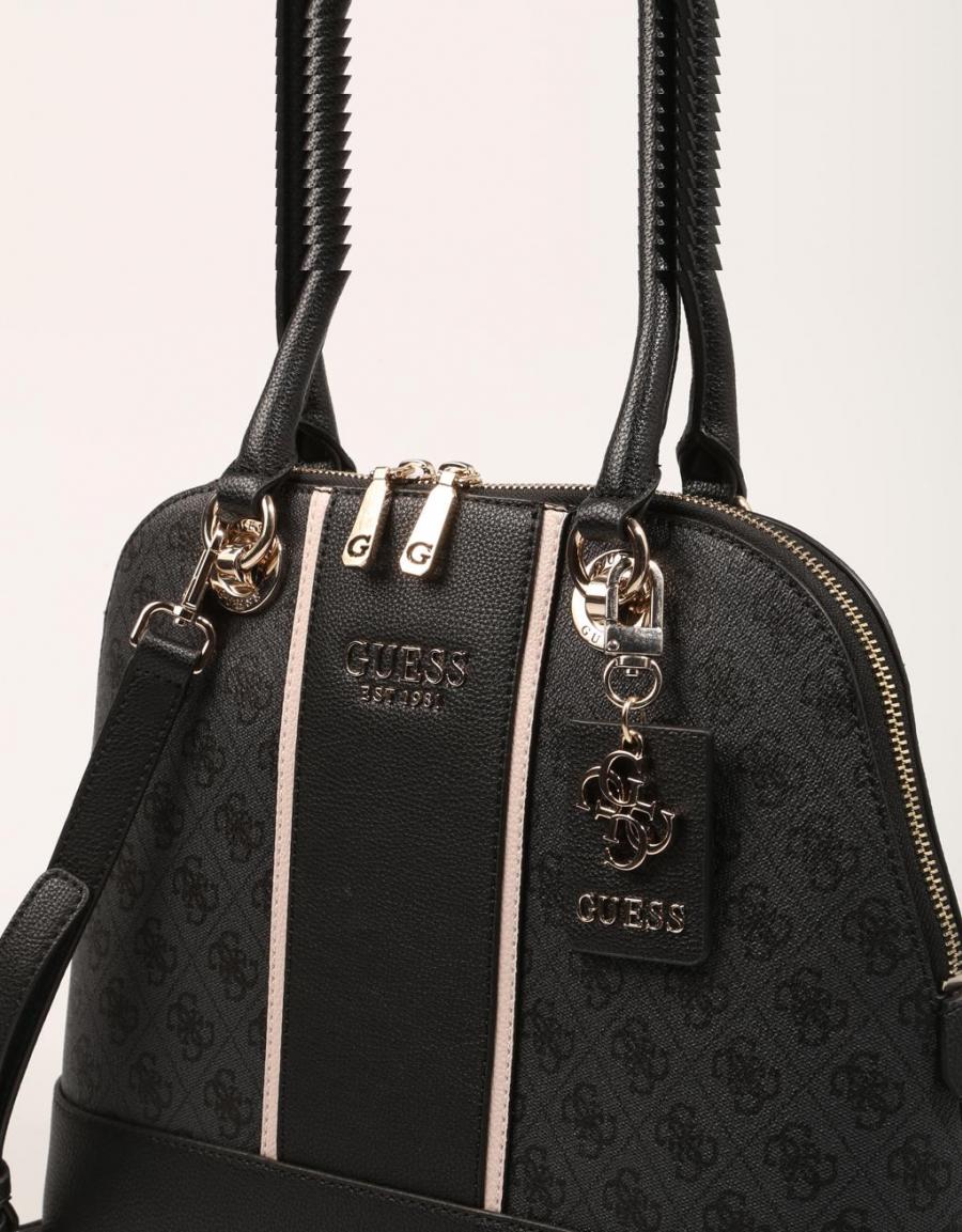 GUESS BAGS Cathleen Large Dome Satchel Negro