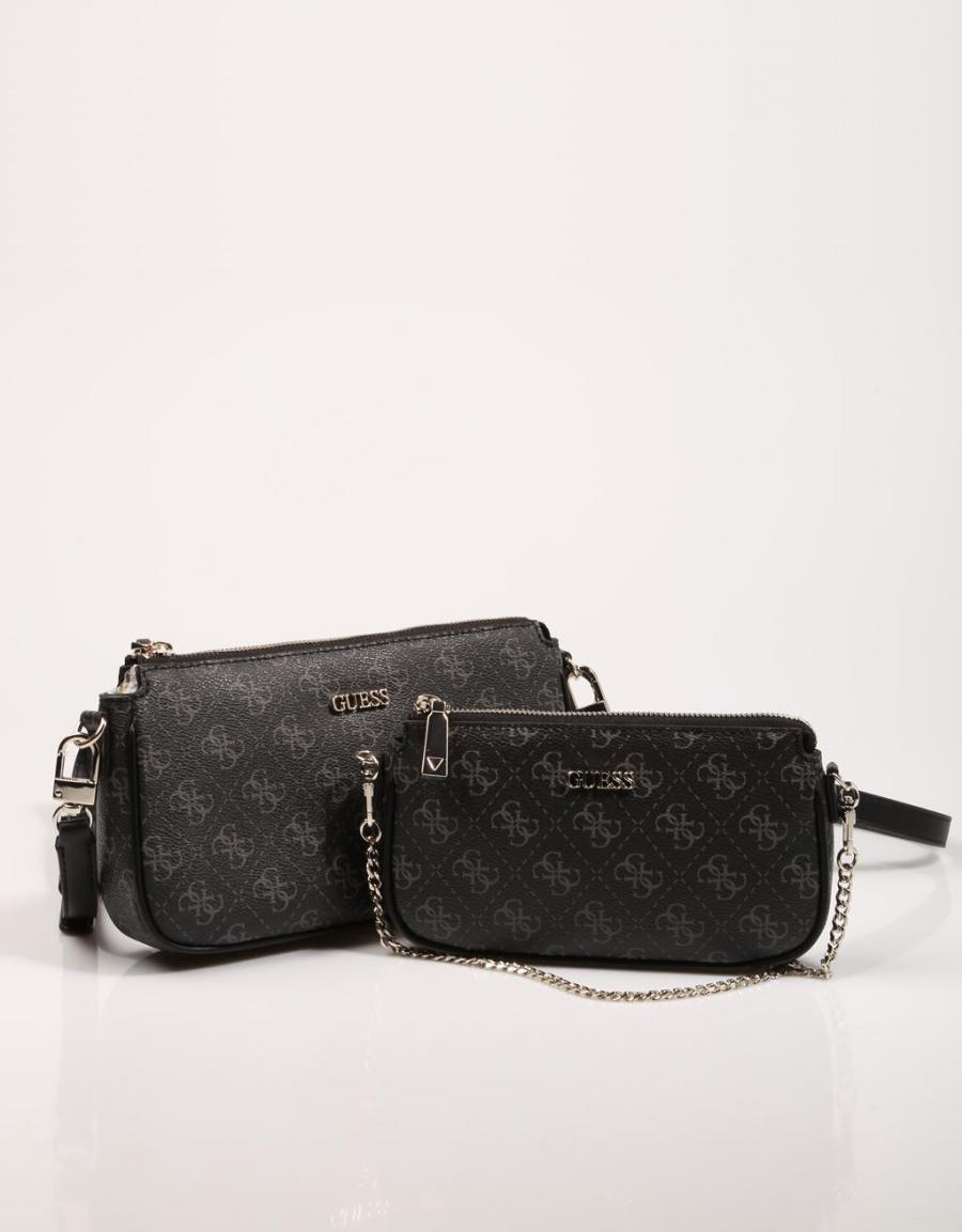 GUESS BAGS Arie Double Pouch Crossbody Black