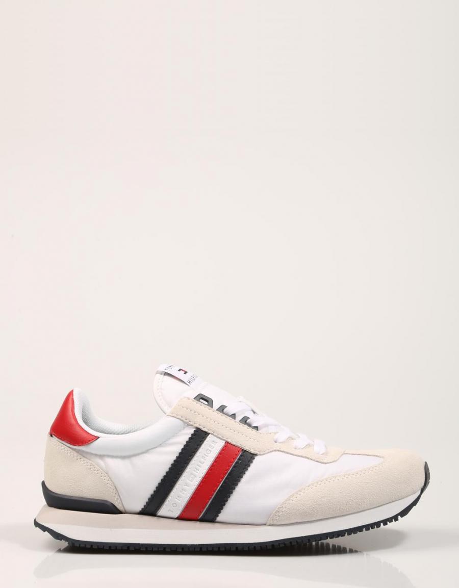 TOMMY HILFIGER Low Mix Runner Stripes White