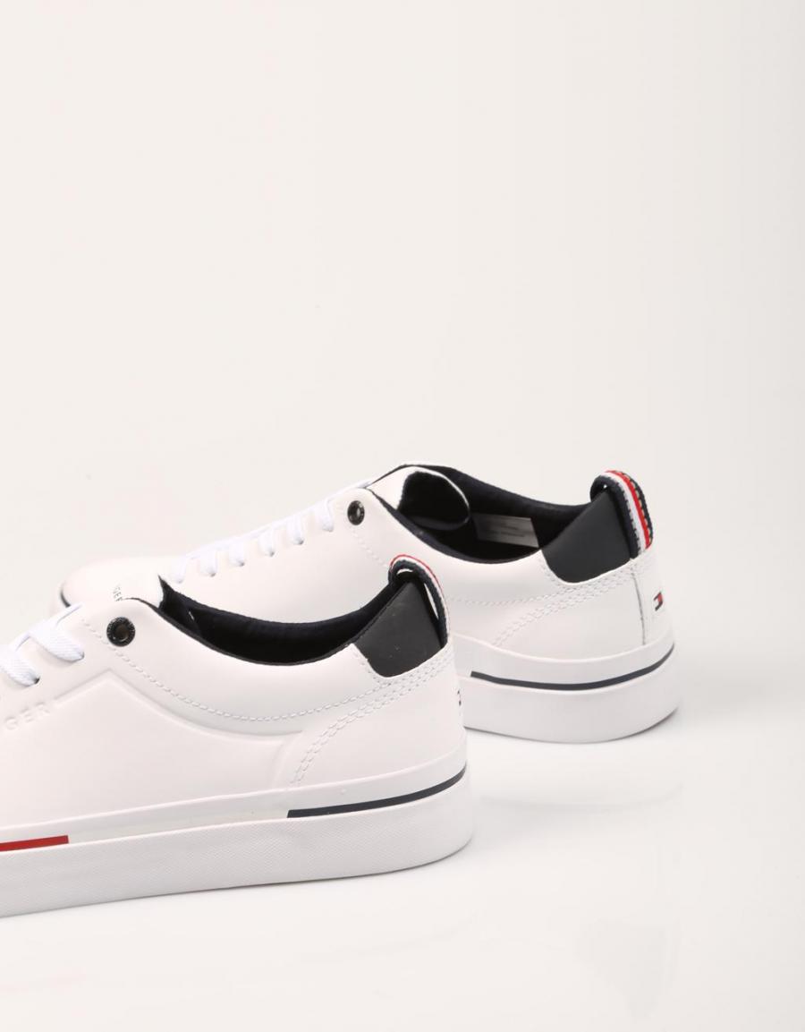 TOMMY HILFIGER Corporate Leather Sneaker Blanco