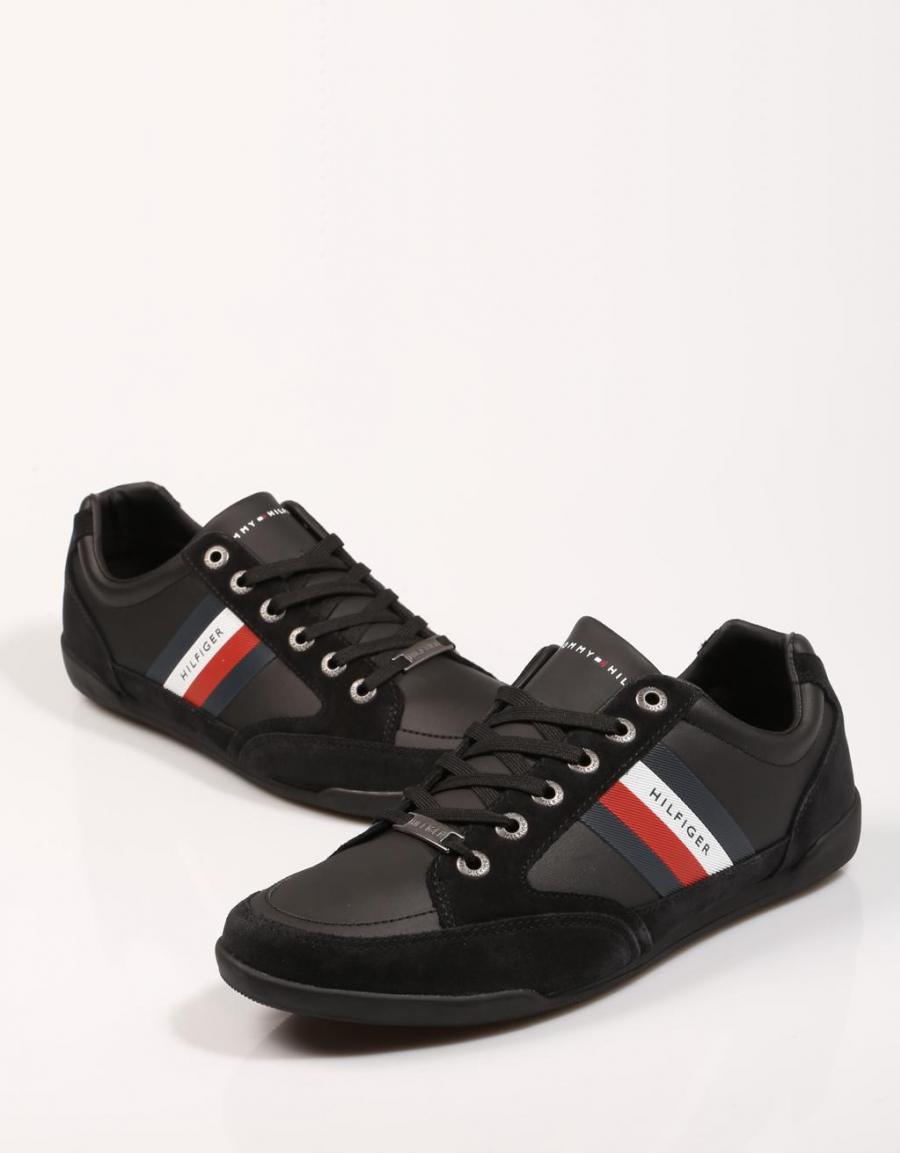 TOMMY HILFIGER Lightweight  Leather Cupsole Negro