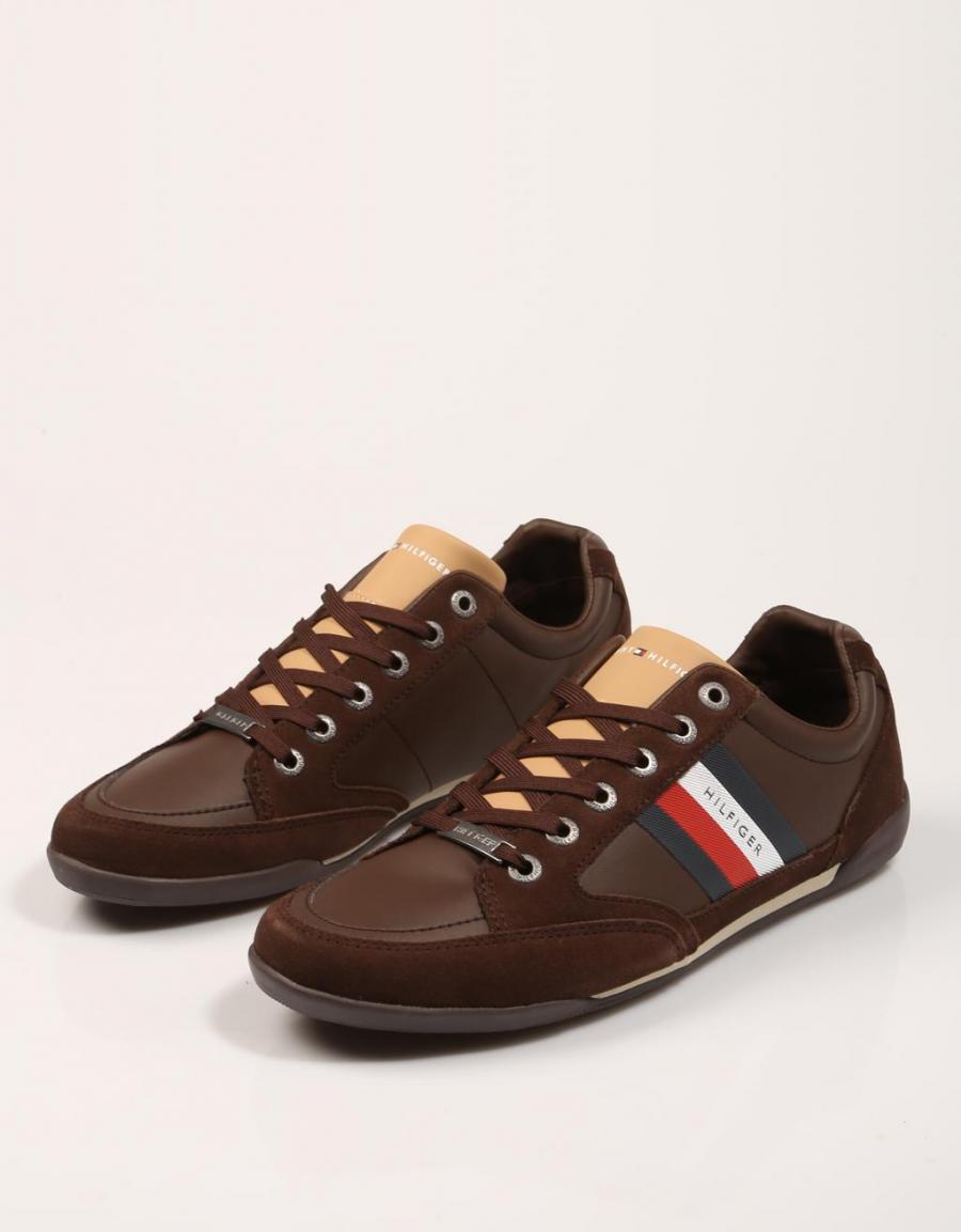 TOMMY HILFIGER Lightweight  Leather Cupsole Brown