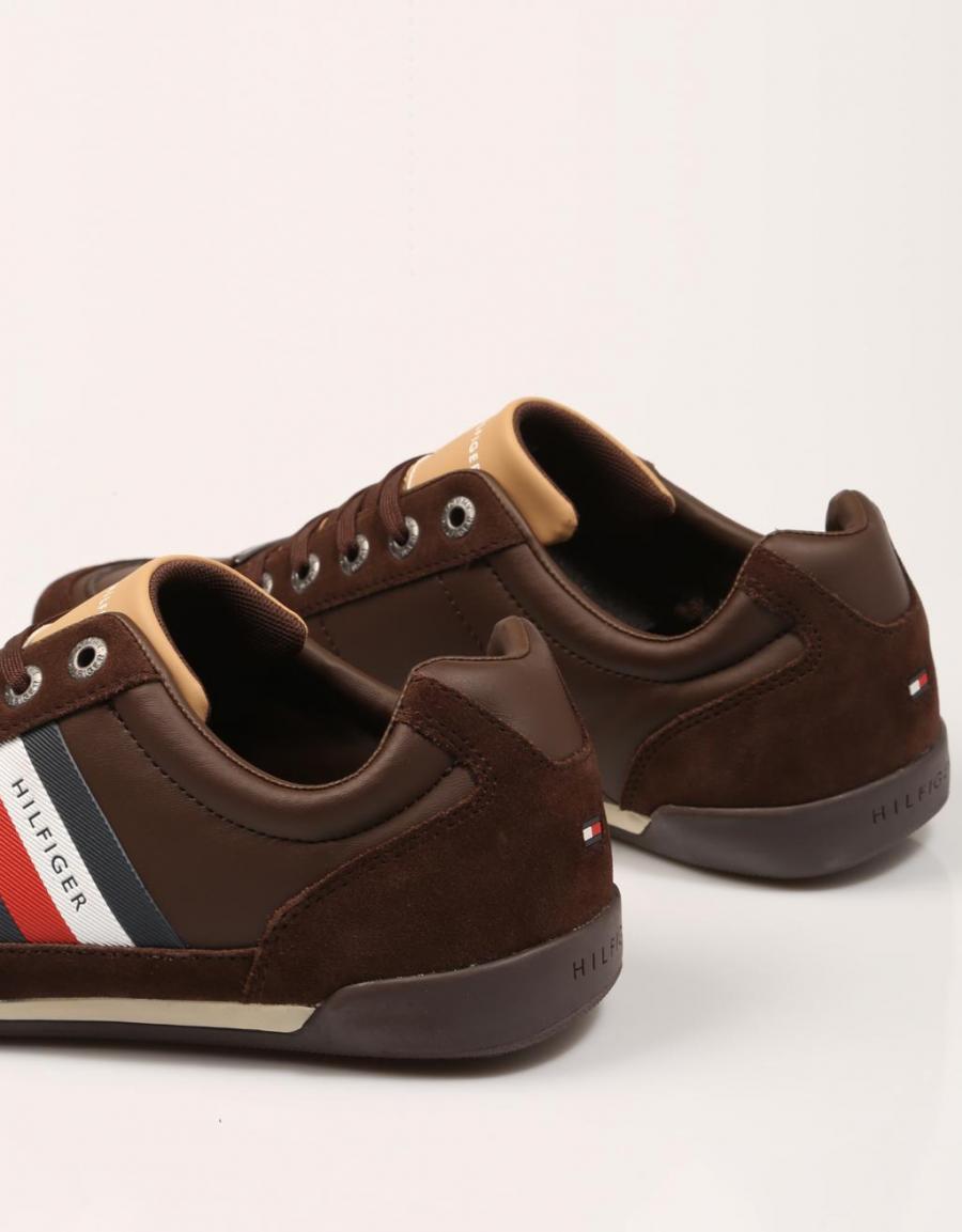 TOMMY HILFIGER Lightweight  Leather Cupsole Maron