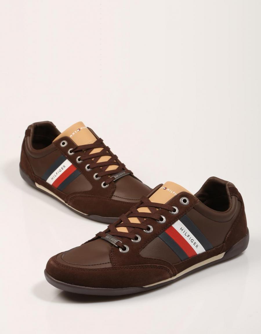TOMMY HILFIGER Lightweight  Leather Cupsole Brown