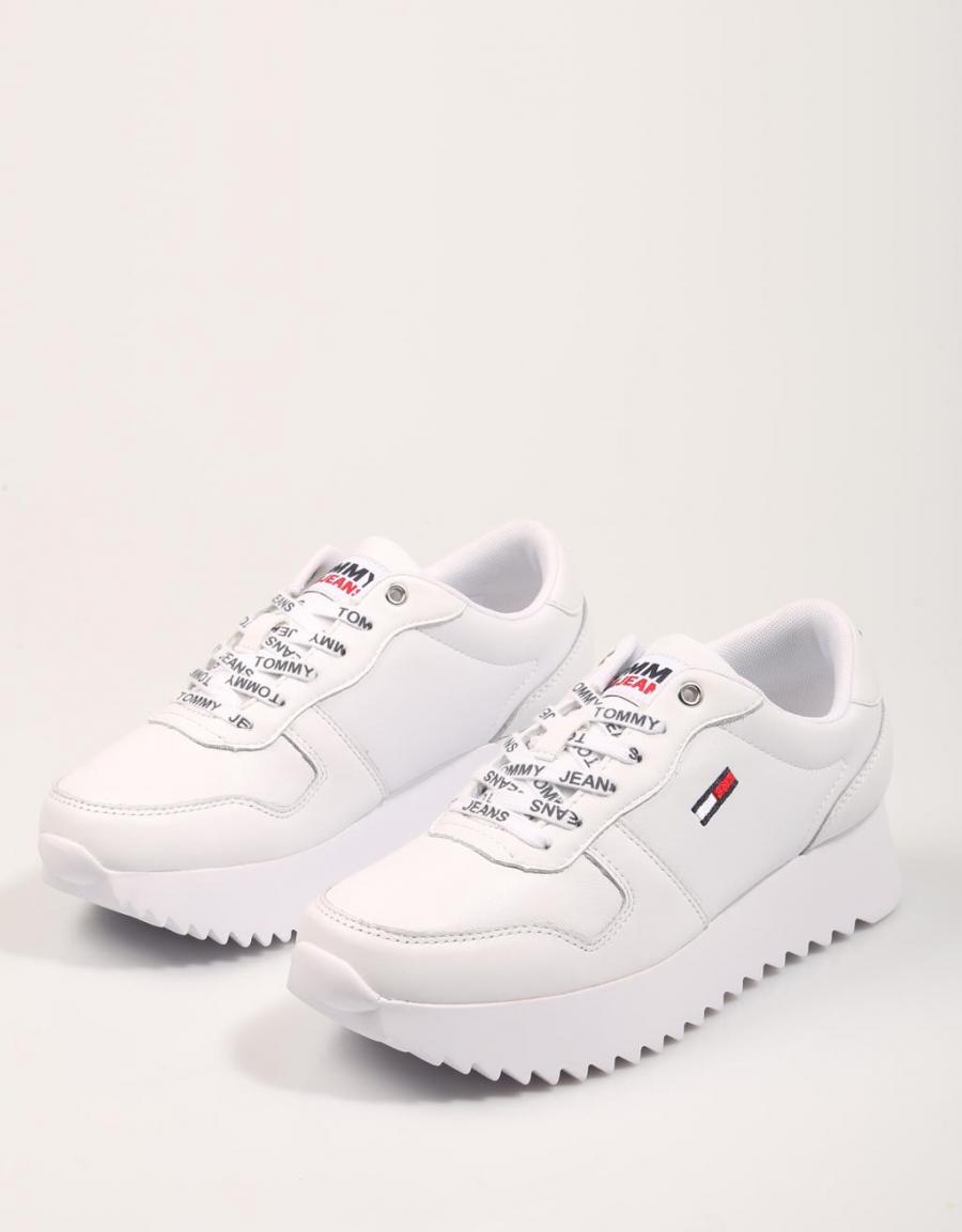 TOMMY HILFIGER High Cleated Leather Sneaker Branco