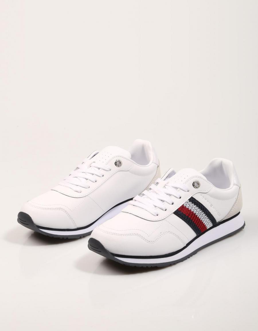 TOMMY HILFIGER Tommy Leather Low Runner Blanc