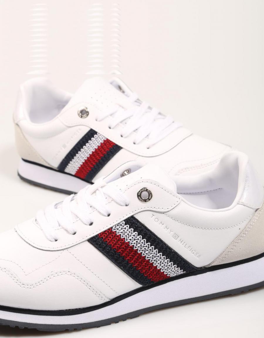 TOMMY HILFIGER Tommy Leather Low Runner Branco