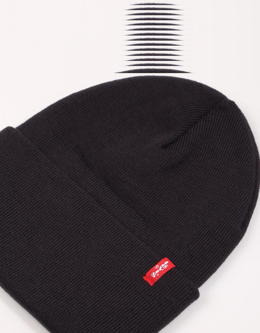 LEVIS Slouchy Red Tab Beanie Navy Blue