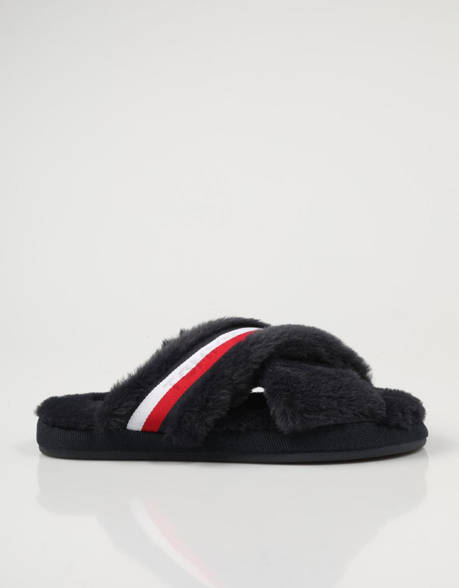 TOMMY HILFIGER Tommy Furry Home Slipper Navy Blue