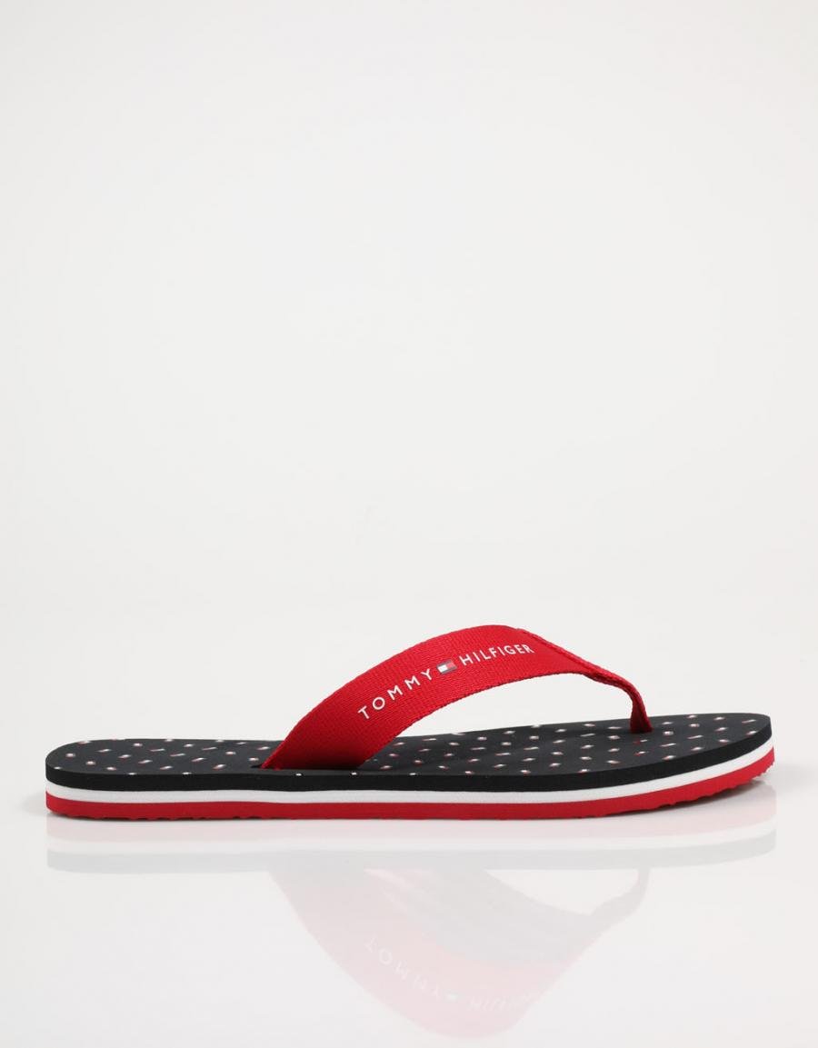 TOMMY HILFIGER Th Flags Flat Beach Sandal Red